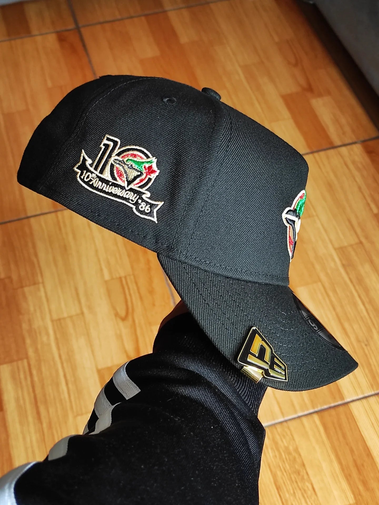 Gorra New Era 9Forty A-Frame Snapback de los Toronto Blue Jays con parche lateral curvado de la 10ª temporada