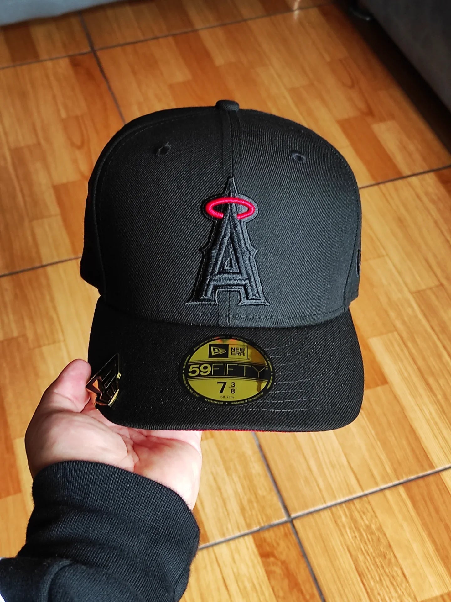 Gorra New Era Anaheim Angels 50th Anniversary Blackout Red Edition 59Fifty Fitted