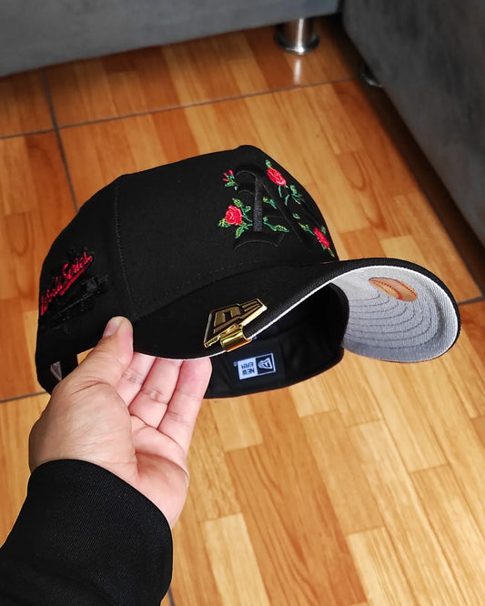 Gorra ajustable New Era Oakland Athletics World Series 1989 Black Roses 9Forty A Frame