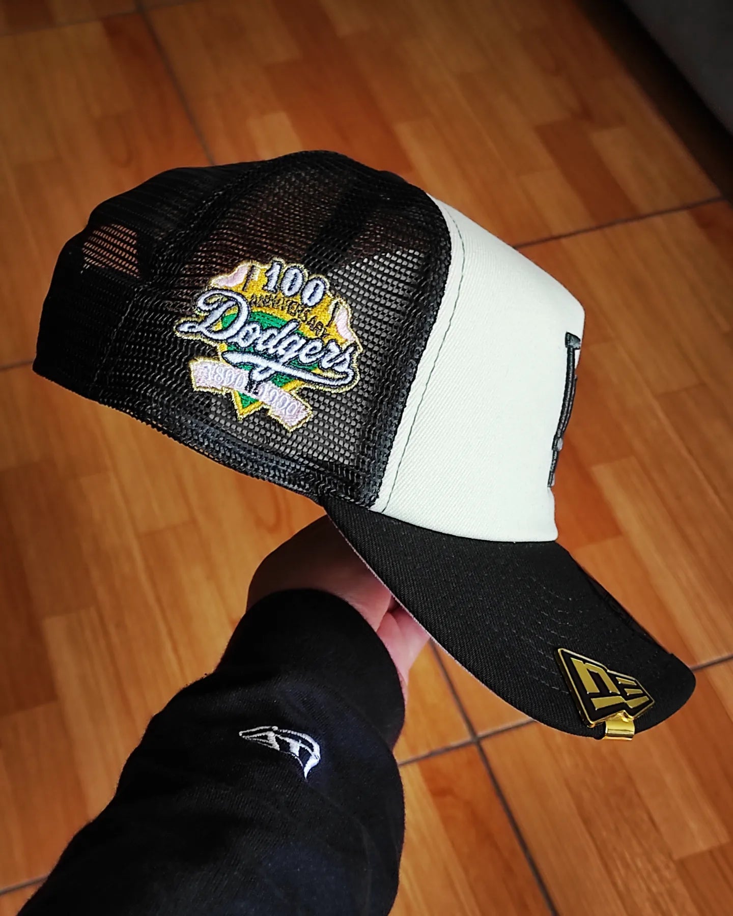 Gorra snapback New Era A-FRAME de espuma con parche del 100 aniversario de Los Angeles Dodgers, color rosa