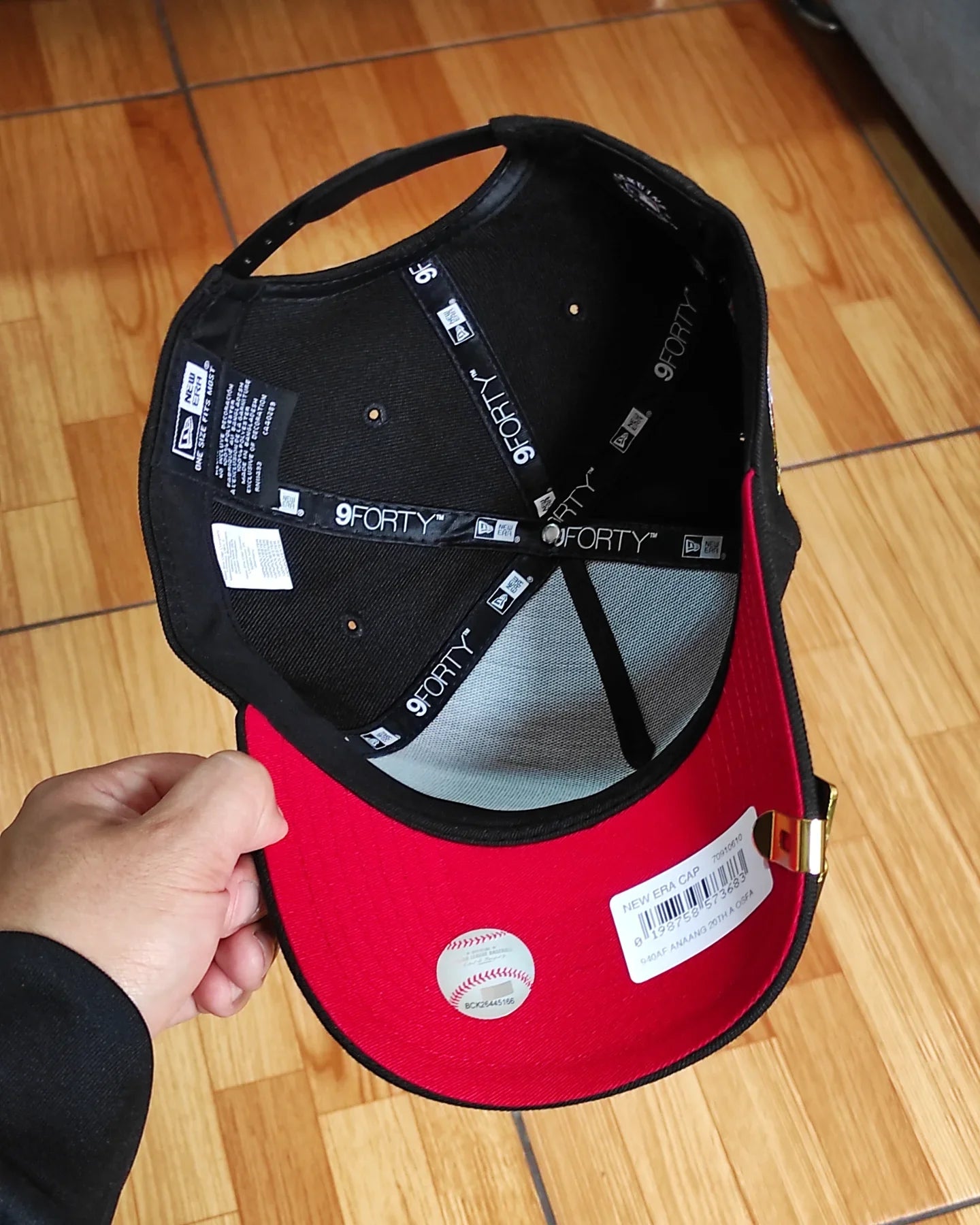 New Era Anaheim Angels campeones mundiales 20 aniversario negro rojo gorra 9forty a-frame snapback