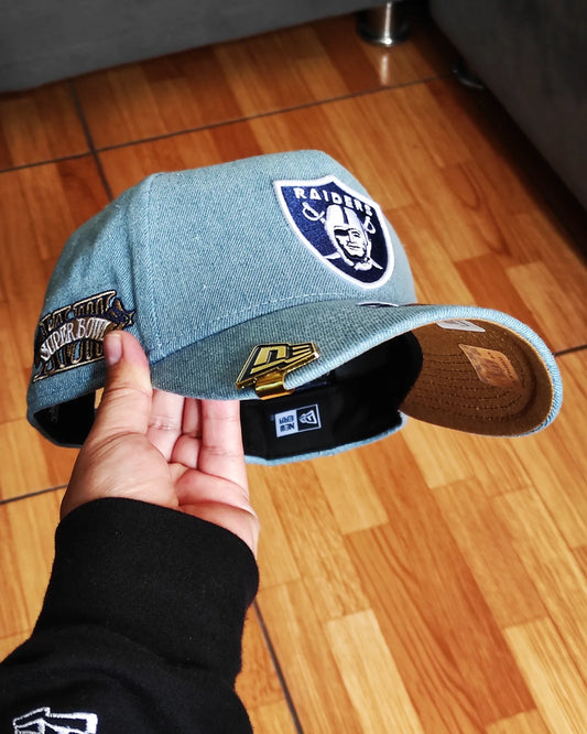 New Era Las Vegas Raiders DENIM👖Super Bowl 9FORTY AFRAME