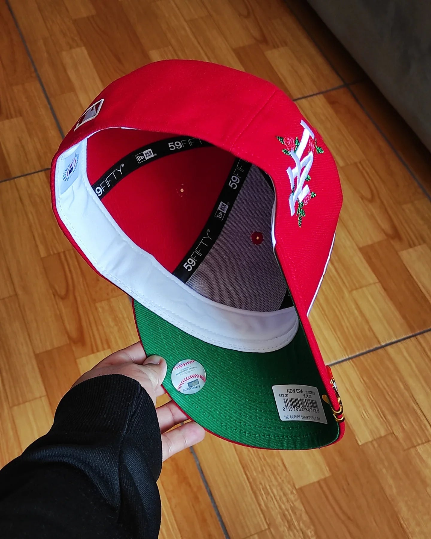 Gorra New Era Los Angeles Dodgers Script Flower roja 59 FIFTY AJUSTADA