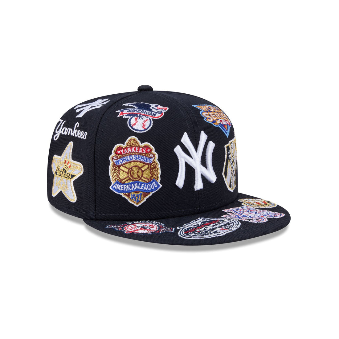Gorra New Era Ajustada 59FIFTY Azul Marino New York Yankees Logo Estampado Parte Inferior Gris