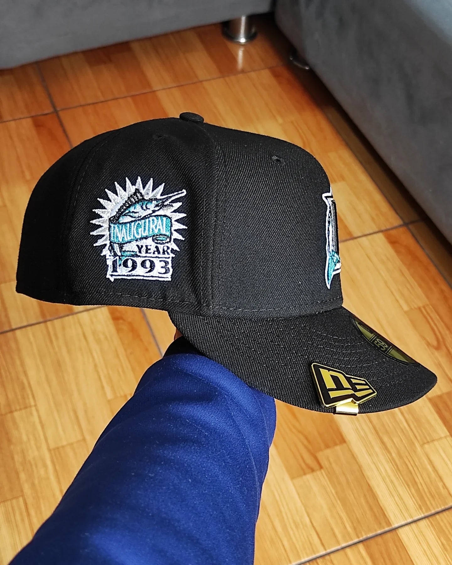New Era Silky uv Florida Marlins temporada inaugural 59 Fifty negro