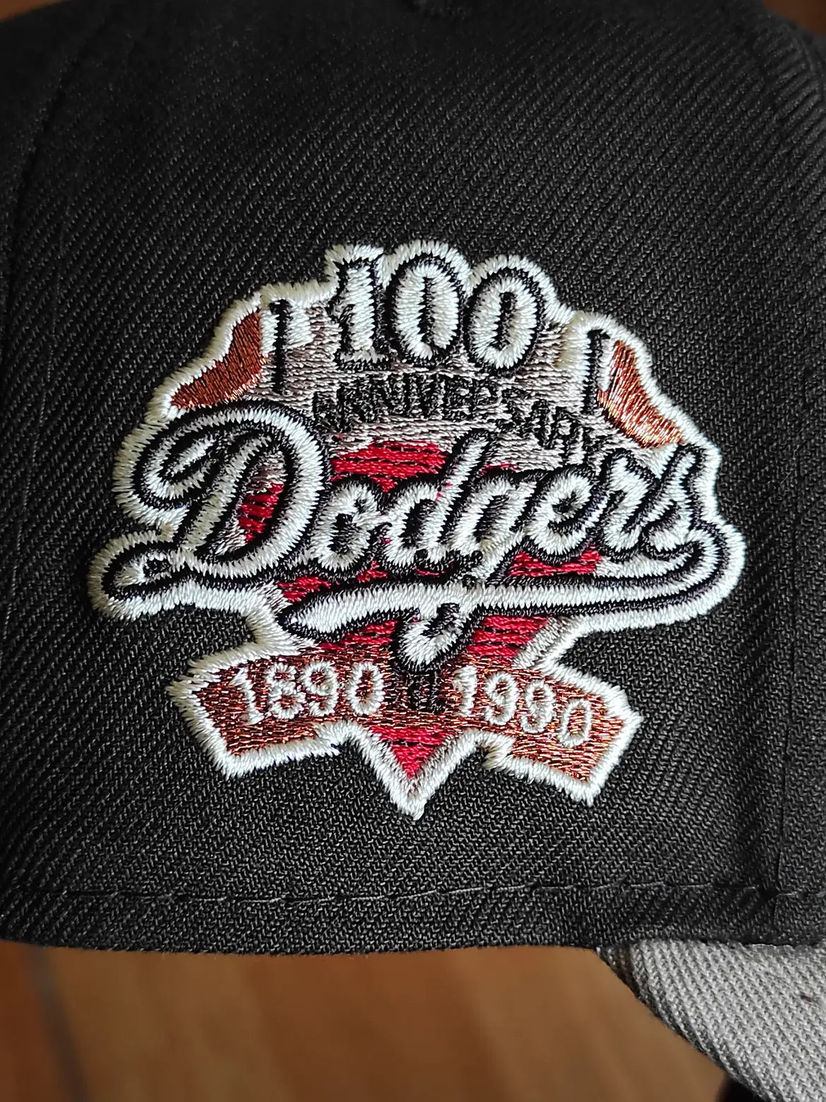 New Era 59fifty mlb los angeles dodgers 100th anniversary two tone / scarlet uv fitted cap