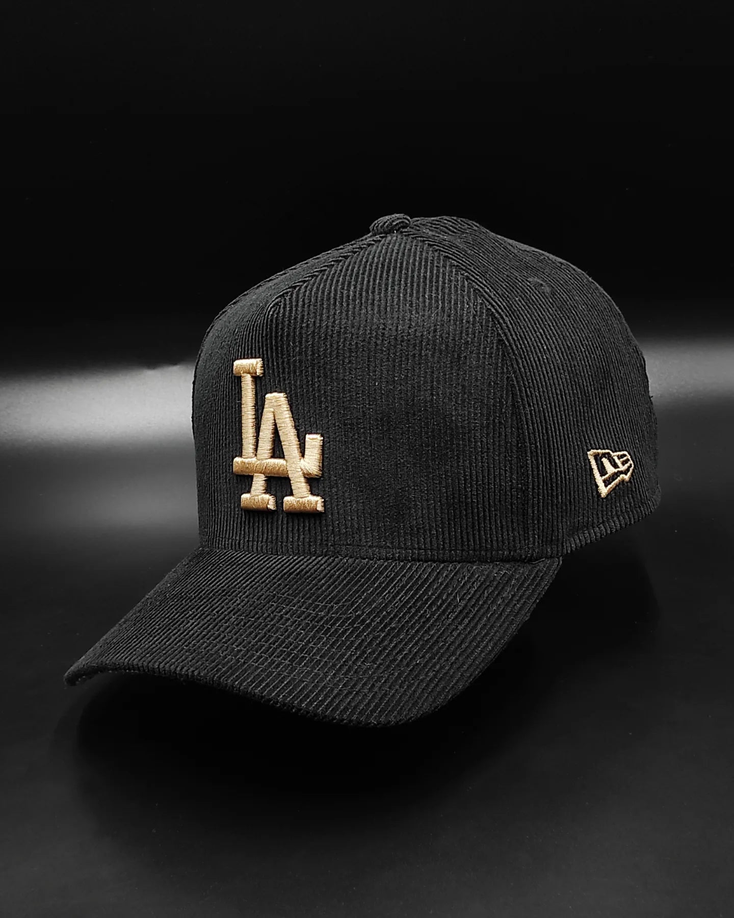 Gorra ajustable 9 Forty A-FRAME de pana negra "Corduroy Black" de los New Era Los Angeles Dodgers