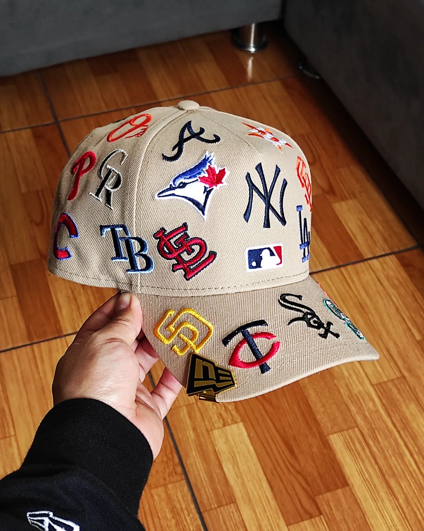 Gorra New Era MLB 'All Over' 9FORTY A-Frame con broche ajustable