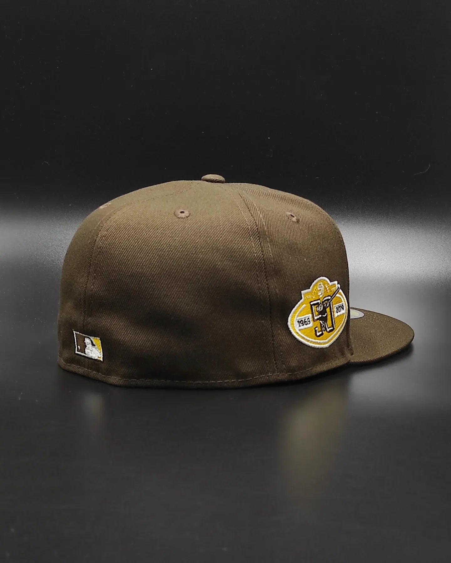 Gorra ajustada 59fifty New Era San Diego Padres 50 aniversario edición amarilla y café