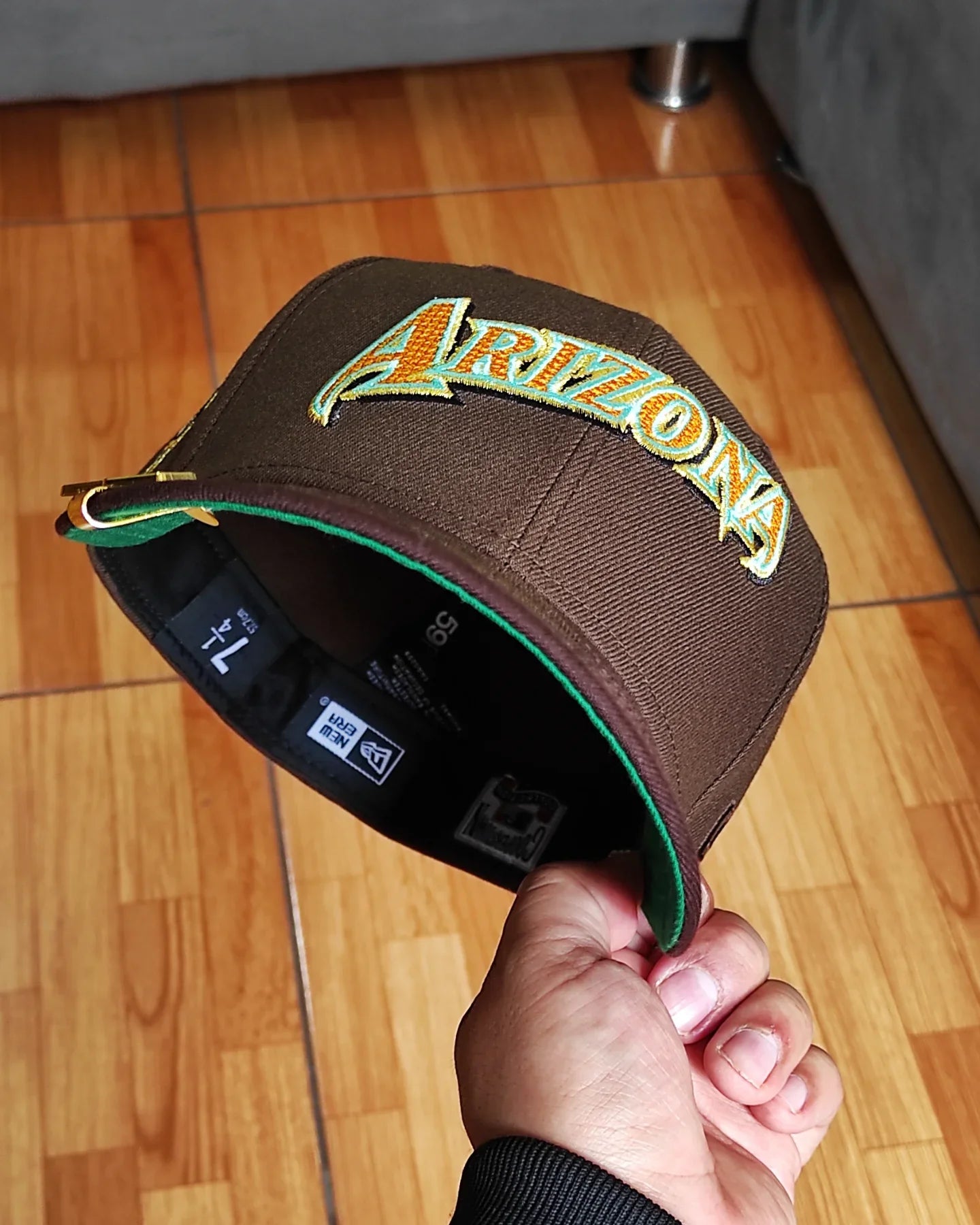 Gorra New Era 59 Fifty Arizona Diamondbacks Fields parche inaugural color café