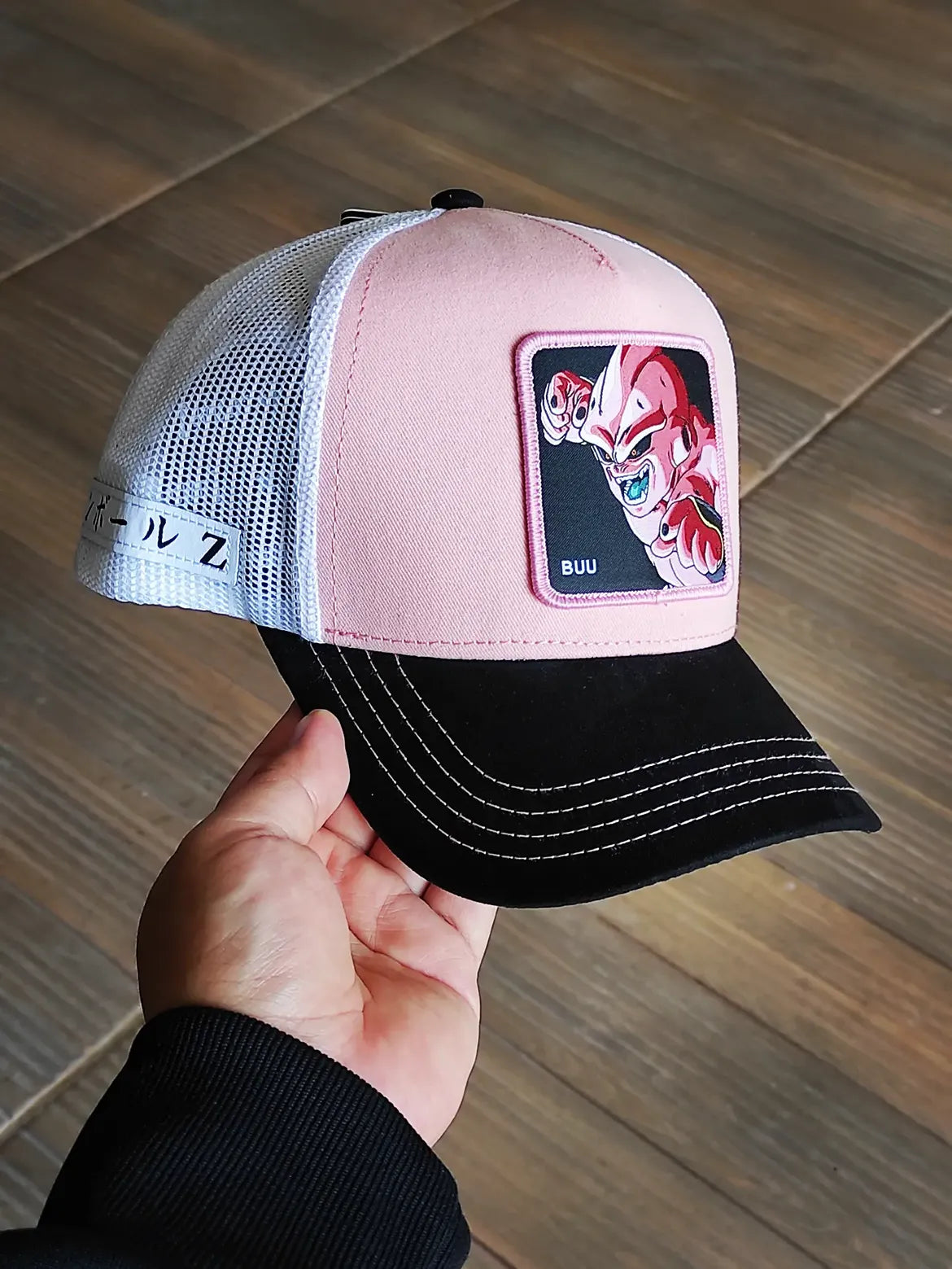 Capslab kid buu trucker cap black pink
