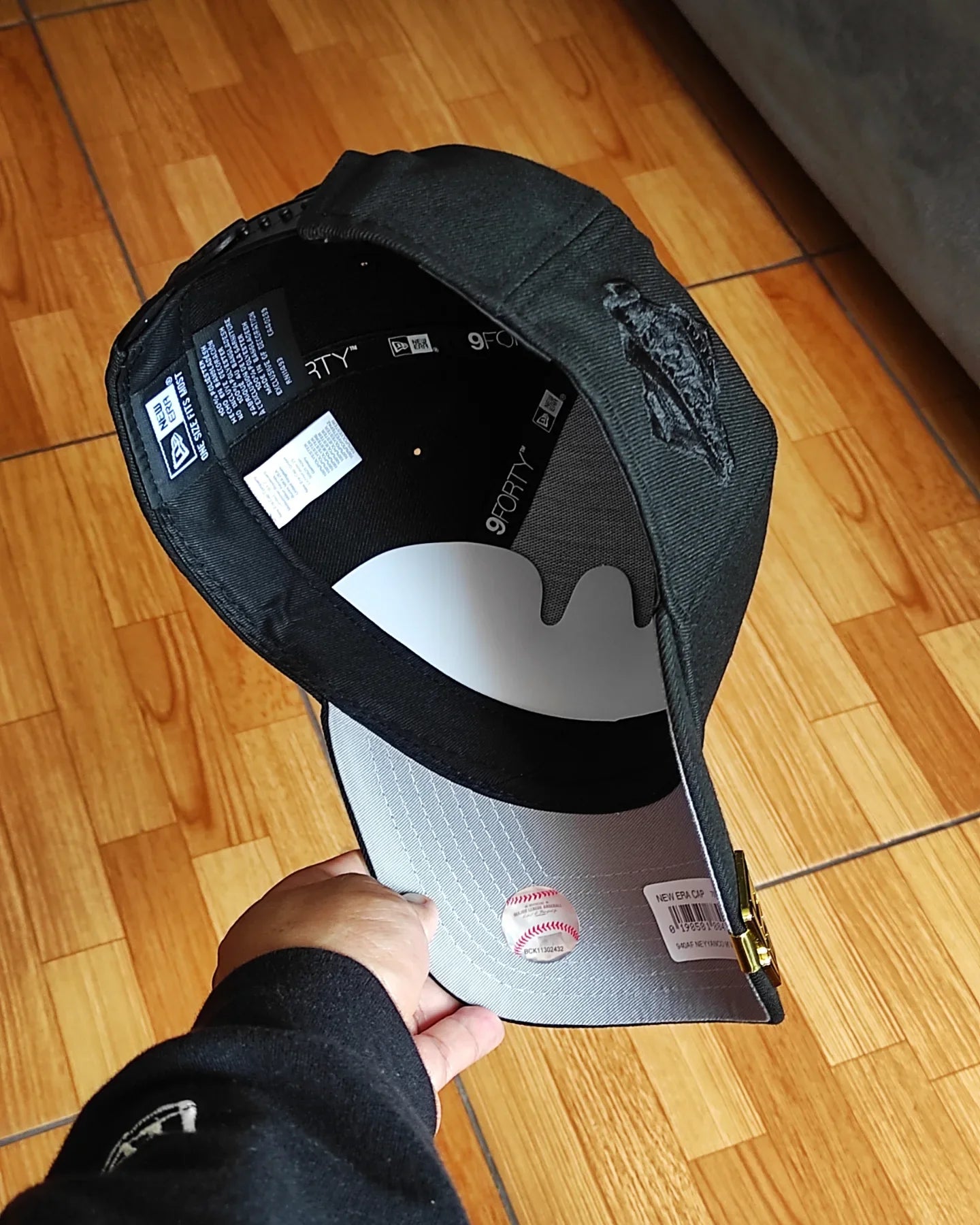 Gorra New Era 9forty a-frame Snapback de los New York Yankees negra con rosa🌹