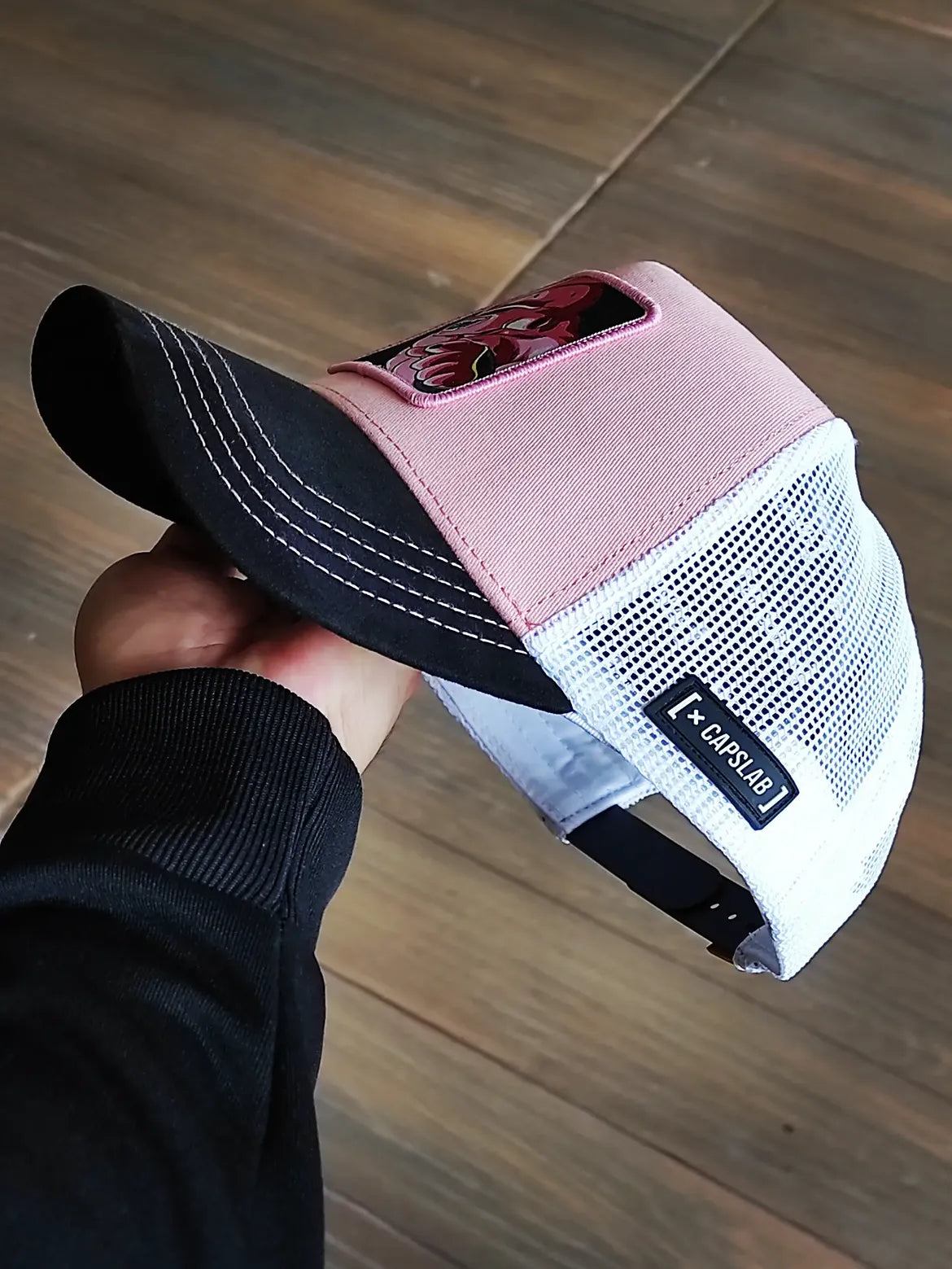 Capslab kid buu trucker cap black pink