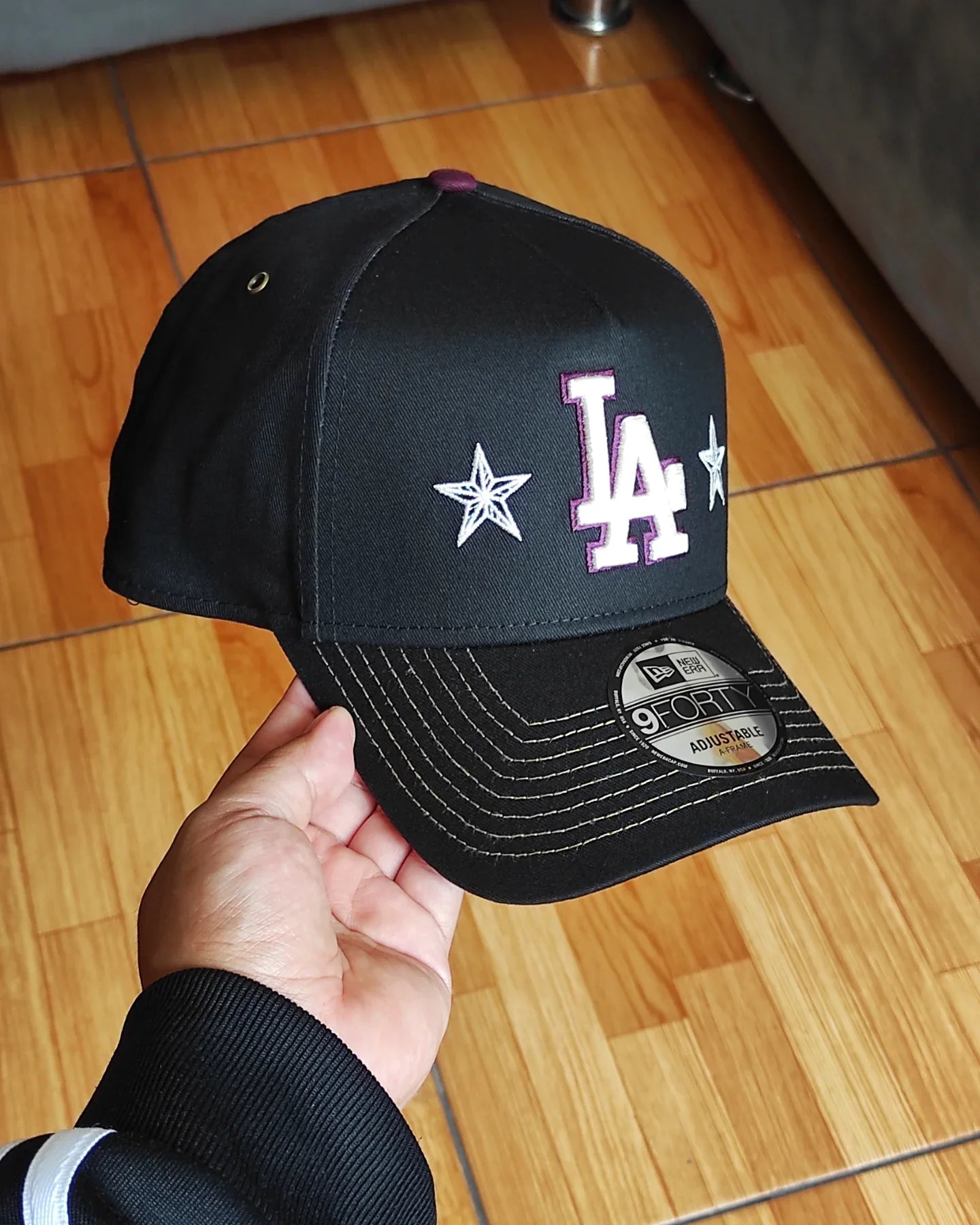 Gorra New Era Los Angeles Dodgers Star ✨ negra/morada 9 FORTY A-FRAME