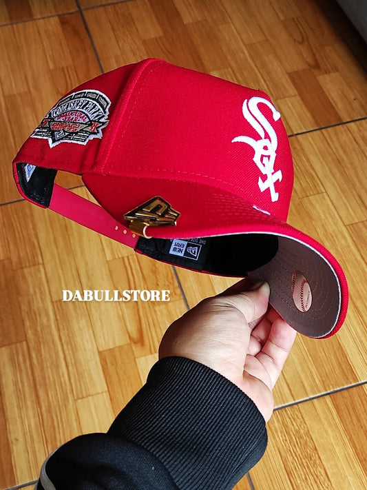 Gorra snapback A-Frame 9Forty roja con logo de los White Sox de Chicago de New Era, diseño Comiskey Park