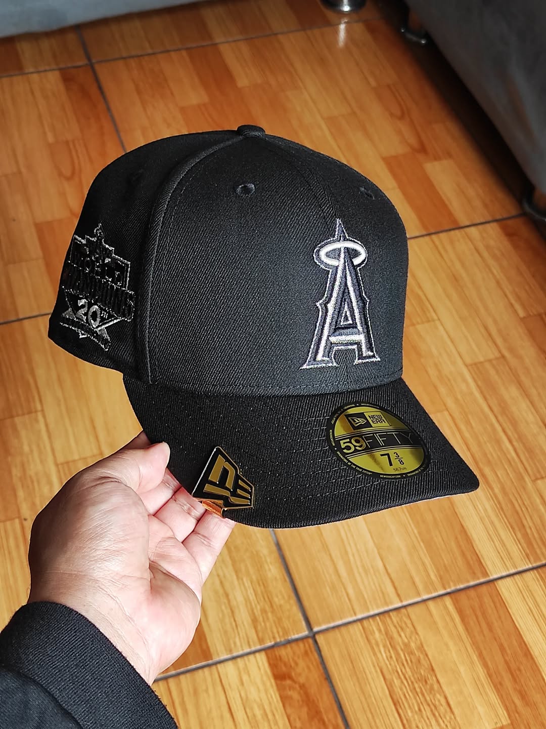 Gorra ajustada New Era Anaheim Angels 20th Anniversary Black Pewter Prime Edition 59Fifty