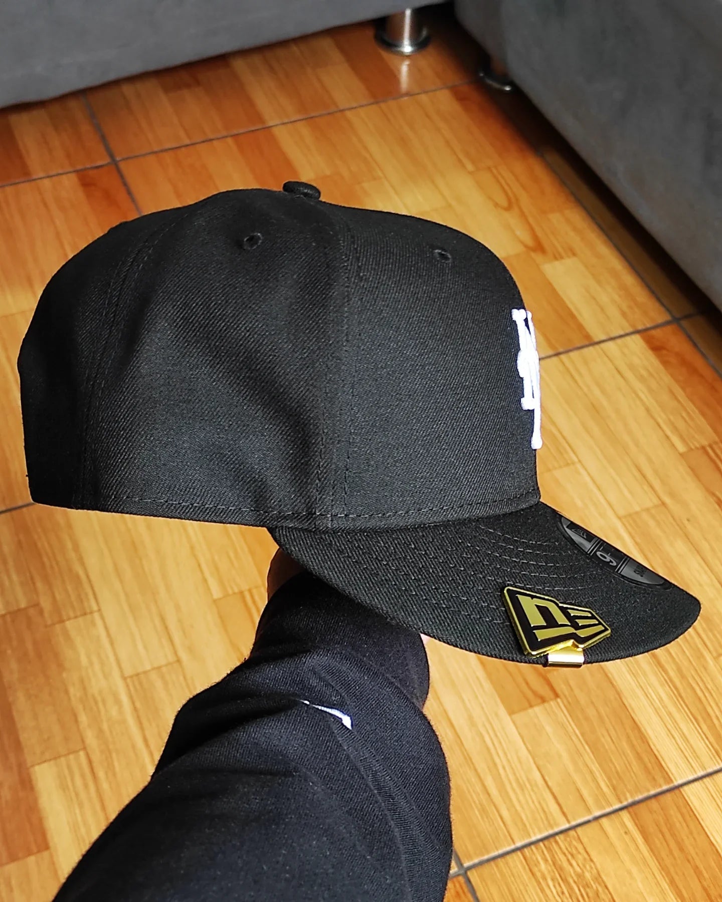 Gorra Snapback New Era 9Fifty de los New York Mets con parche lateral de arte urbano y visera gris - Negra
