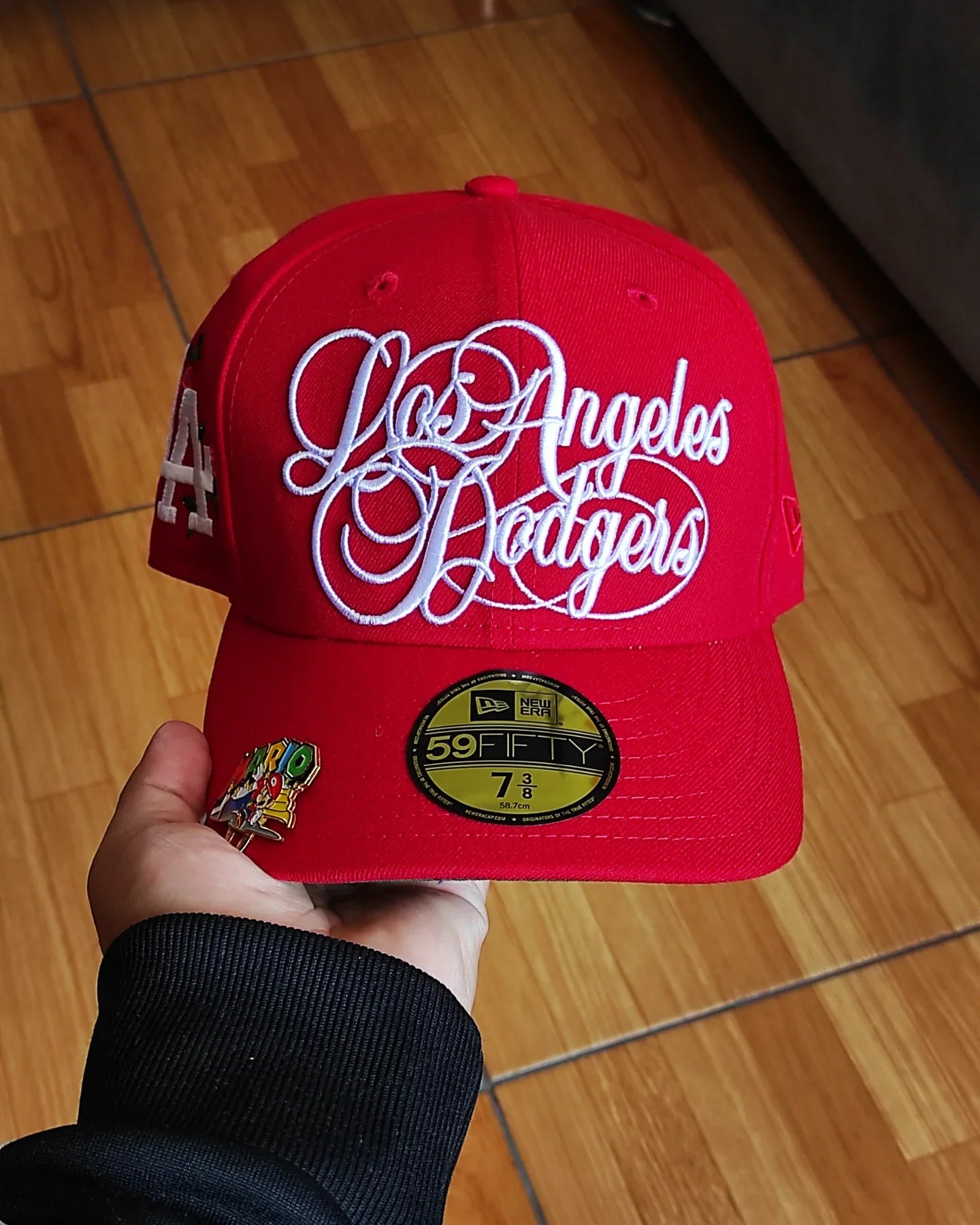 Gorra New Era Los Angeles Dodgers Script Flower roja 59 FIFTY AJUSTADA