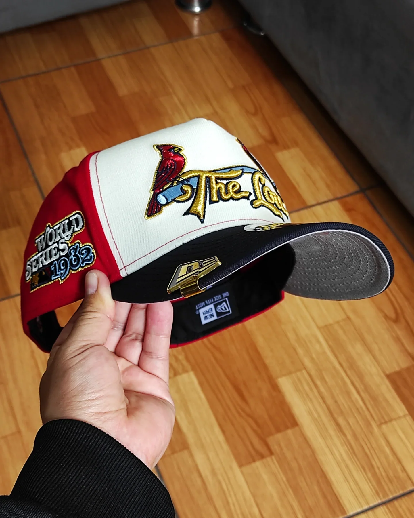 Gorra Snapback A-Frame New Era 9Fifty de los Cardenales de San Luis, Color Rojo, de la Serie Mundial de 1982