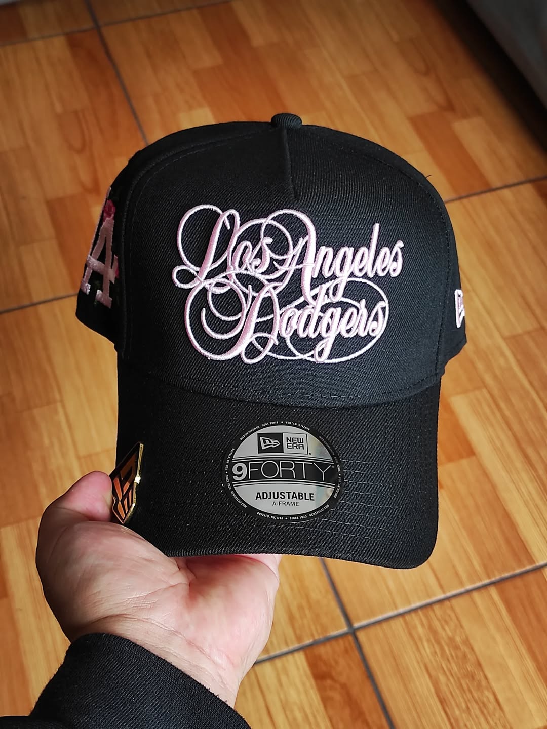 Gorra New Era Los Angeles Dodgers Script Black Pink Edition 9Forty A Frame Snapback