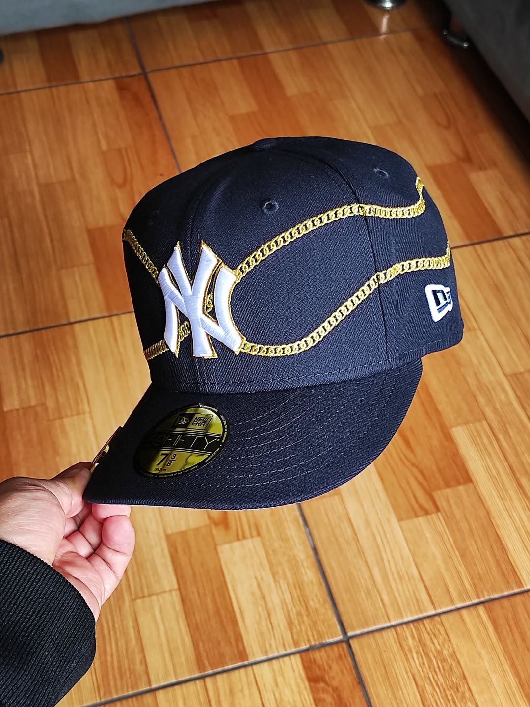 Gorra ajustada New Era 59FIFTY New York Yankees chain✨️ wrap azul marino