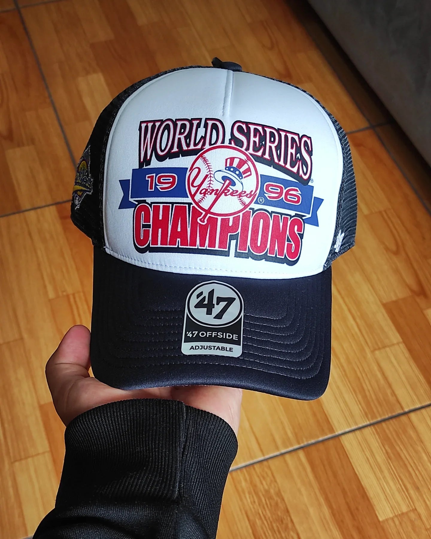 Gorra trucker 47 Brand New York Yankees World Series azul marino con espuma y cierre a presión