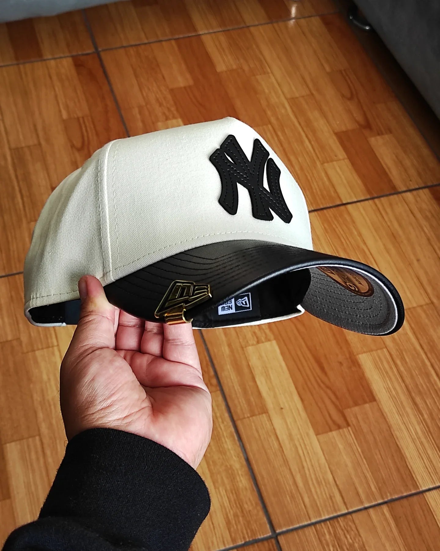 Gorra New Era New York Yankees de cuero con visera, modelo 9FORTY A-Frame Snapback
