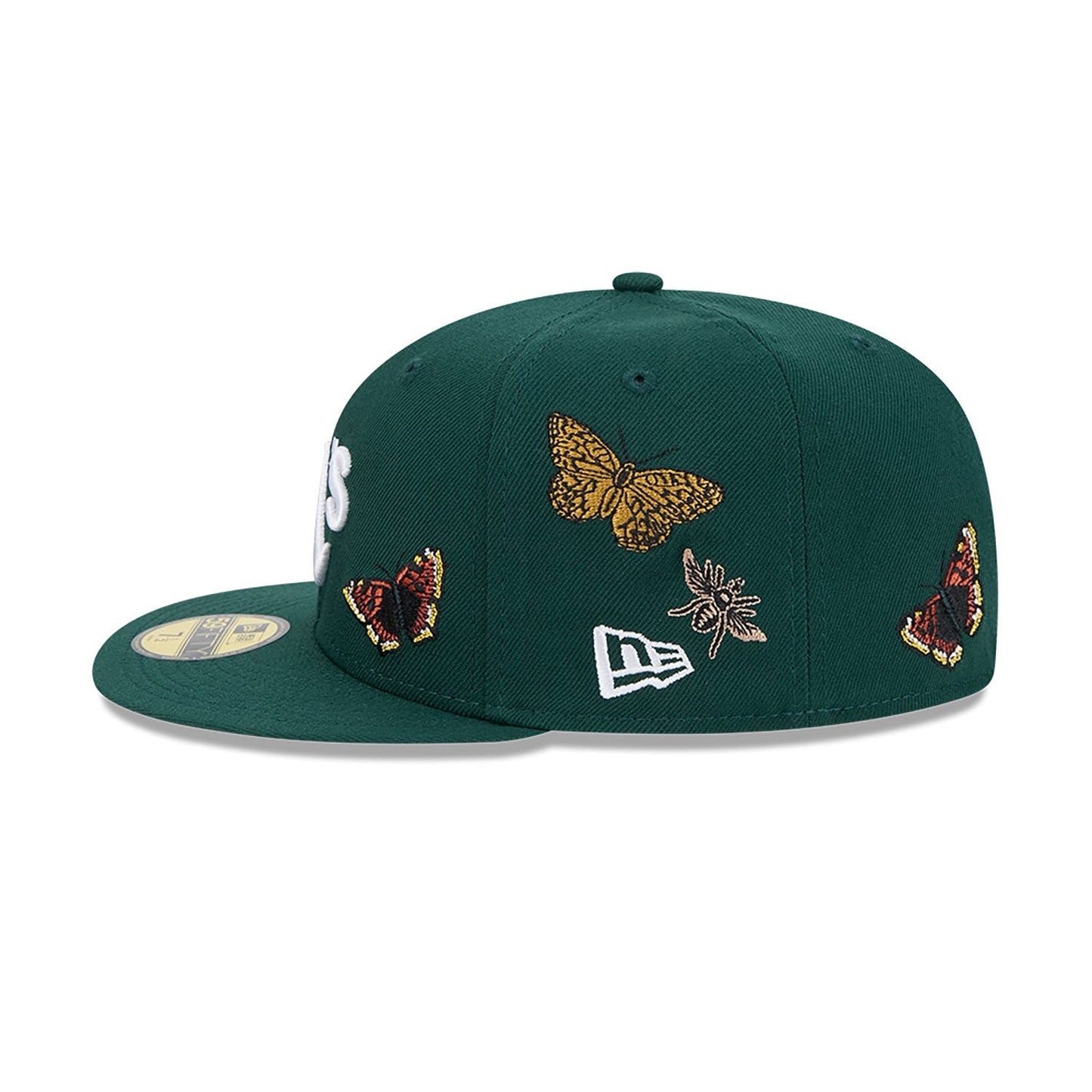 Gorra ajustable New Era 59Fifty Oakland Athletics verde oscuro de fieltro con parte inferior gris