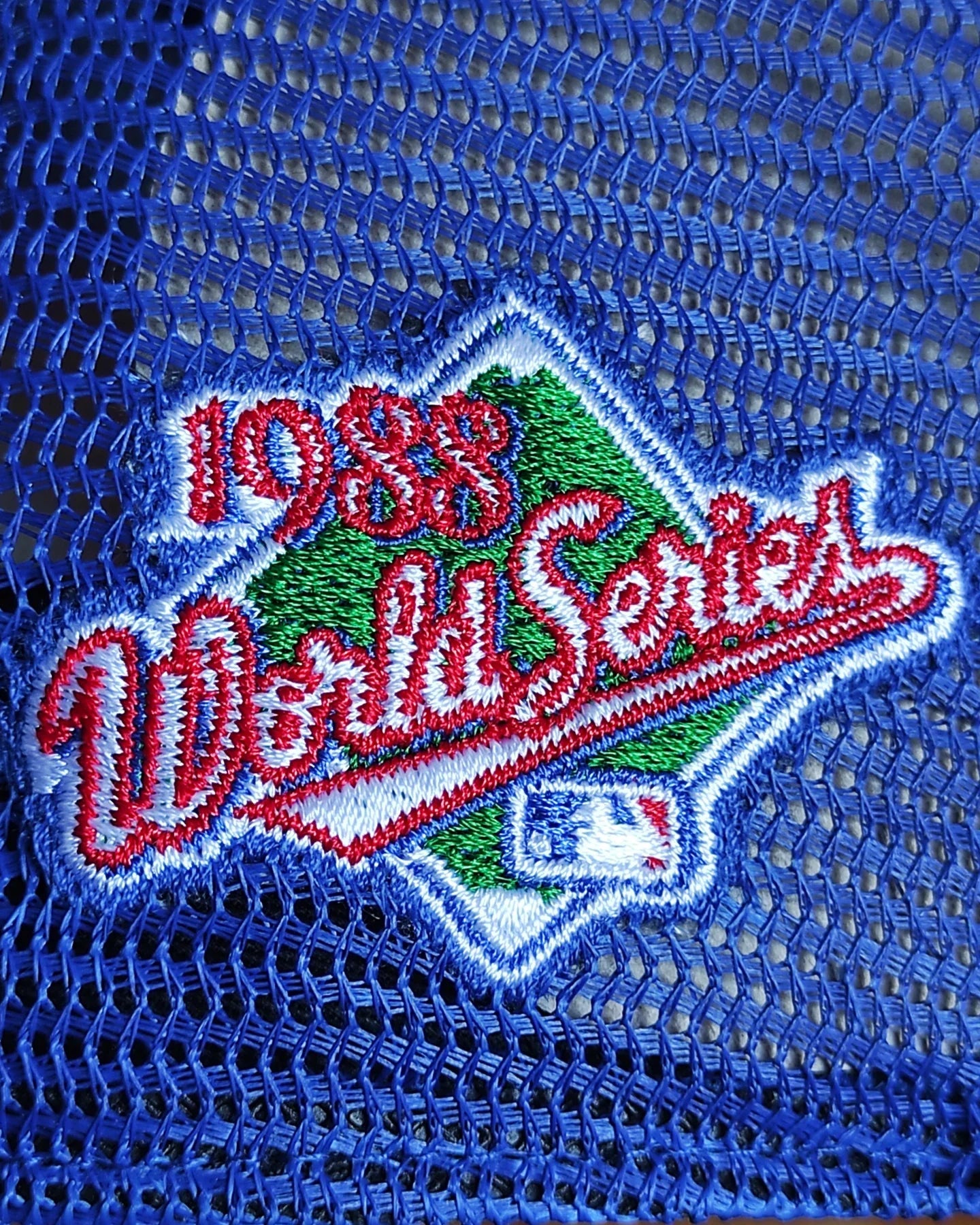 Gorra camionera snapback de espuma 47Brand Los Angeles Dodgers blanca azul World Series