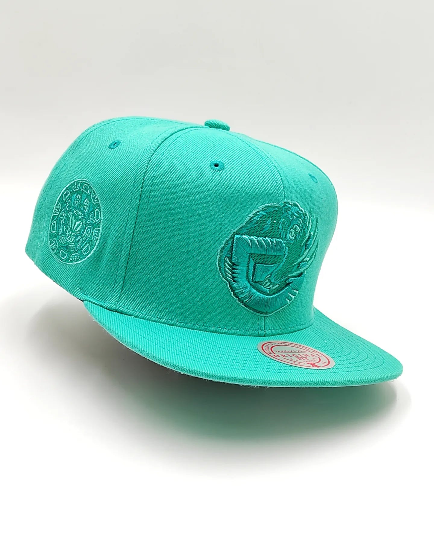 Mitchell & Ness Gorra Snapback Original Fit Monocromática Memphies Grizzlies, color verde azulado