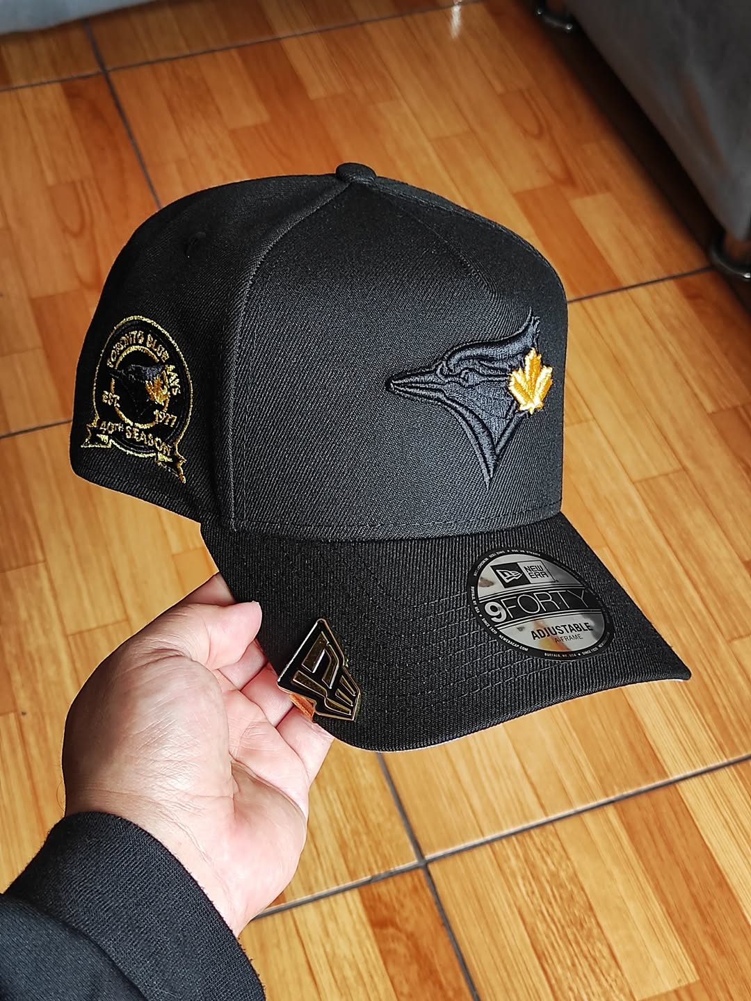 Gorra snapback 9Forty A-Frame New Era Toronto Blue Jays 40th Season Negra Dorada