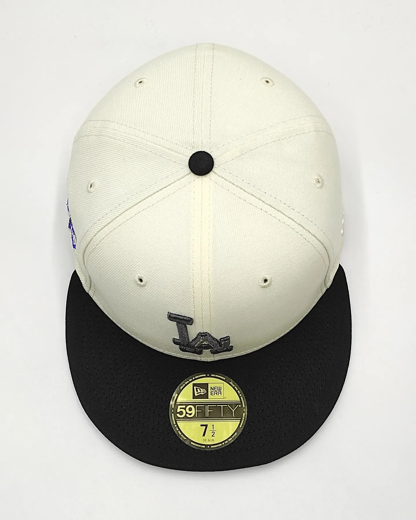 Gorra ajustada 59fifty New Era Los Angeles Dodgers edición dos tonos metálica cromada 100 aniversario