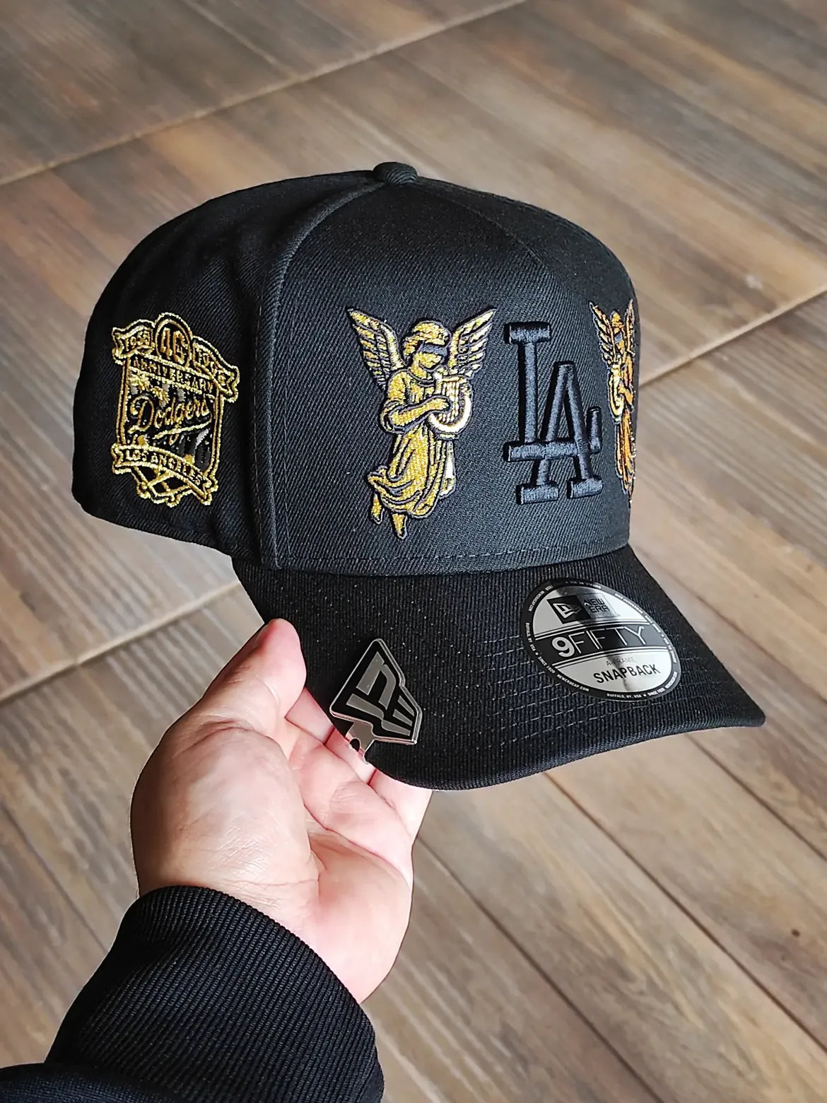 New Era Los Angeles Dodgers 40th Anniversary Angel Black Prime Edition 9Fifty A Frame Snapback Hat