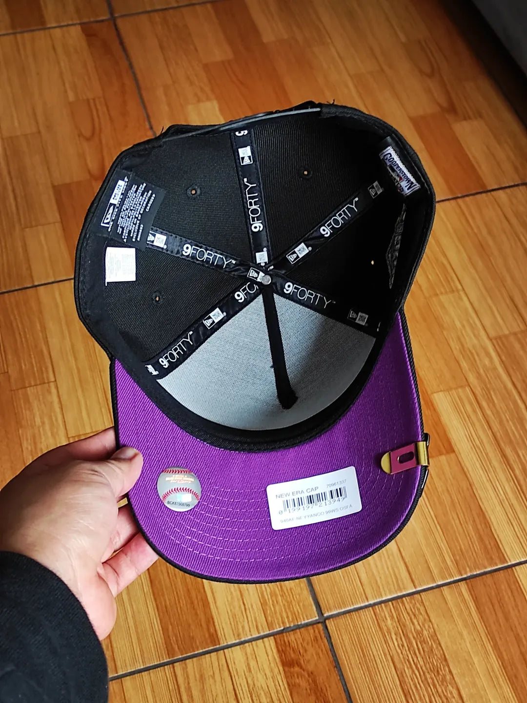 New Era New York Yankees Script World Series 1999 negro púrpura 9Forty gorra A-frame Snapback