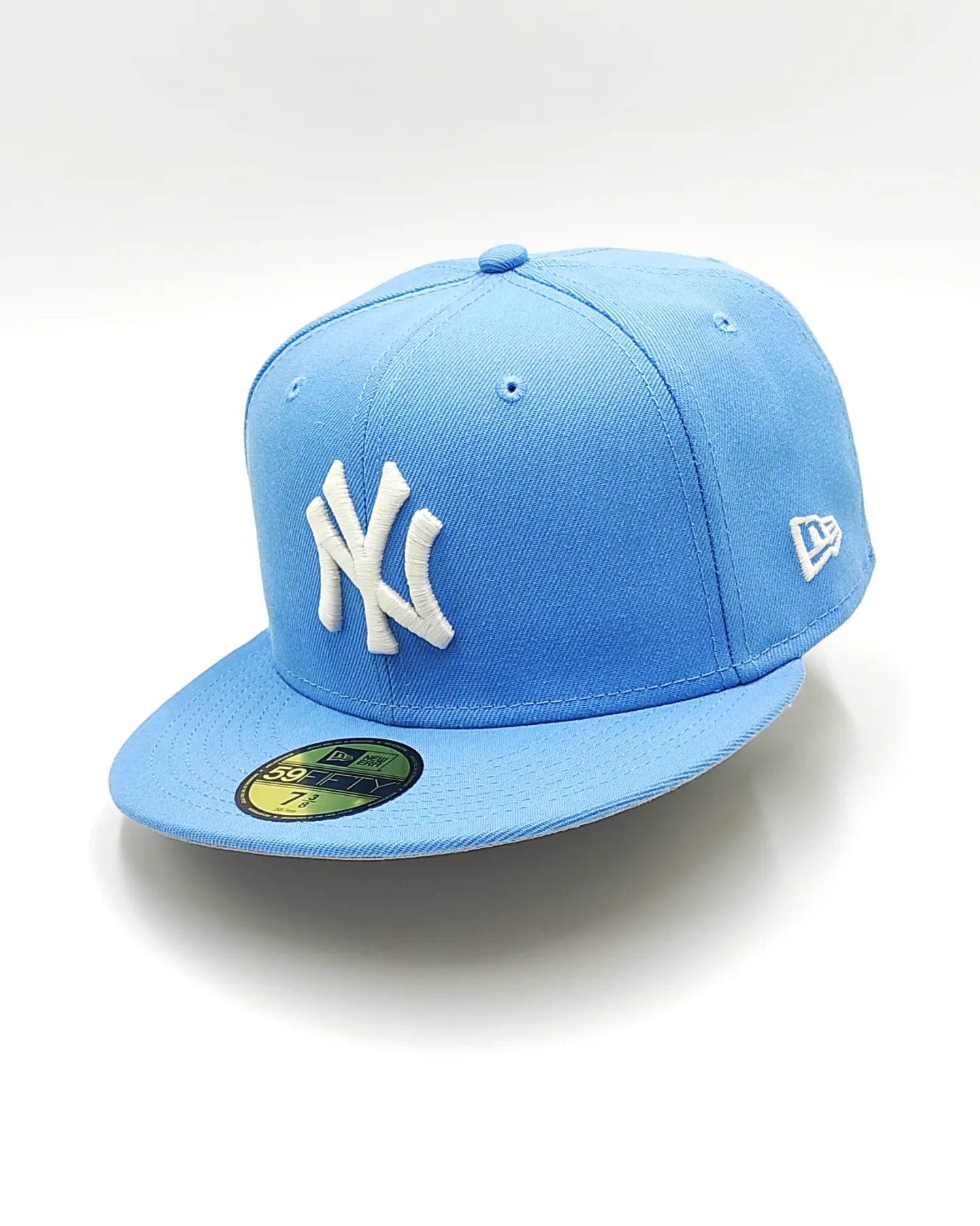 New York Yankees 100 aniversario New Era 59Fifty ajustada - azul cielo, blanco, plateado - brilla en la oscuridad