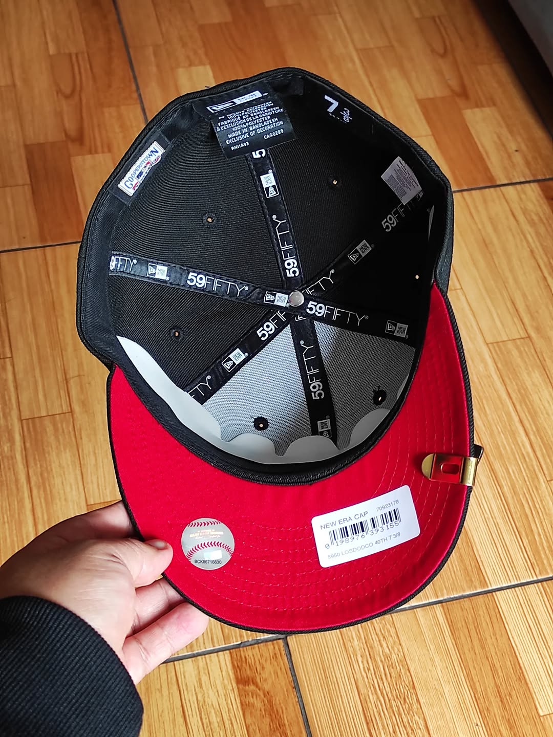 Gorra ajustada 59Fifty de los New Era Los Angeles Dodgers 40 Aniversario Edición Black Out Roja