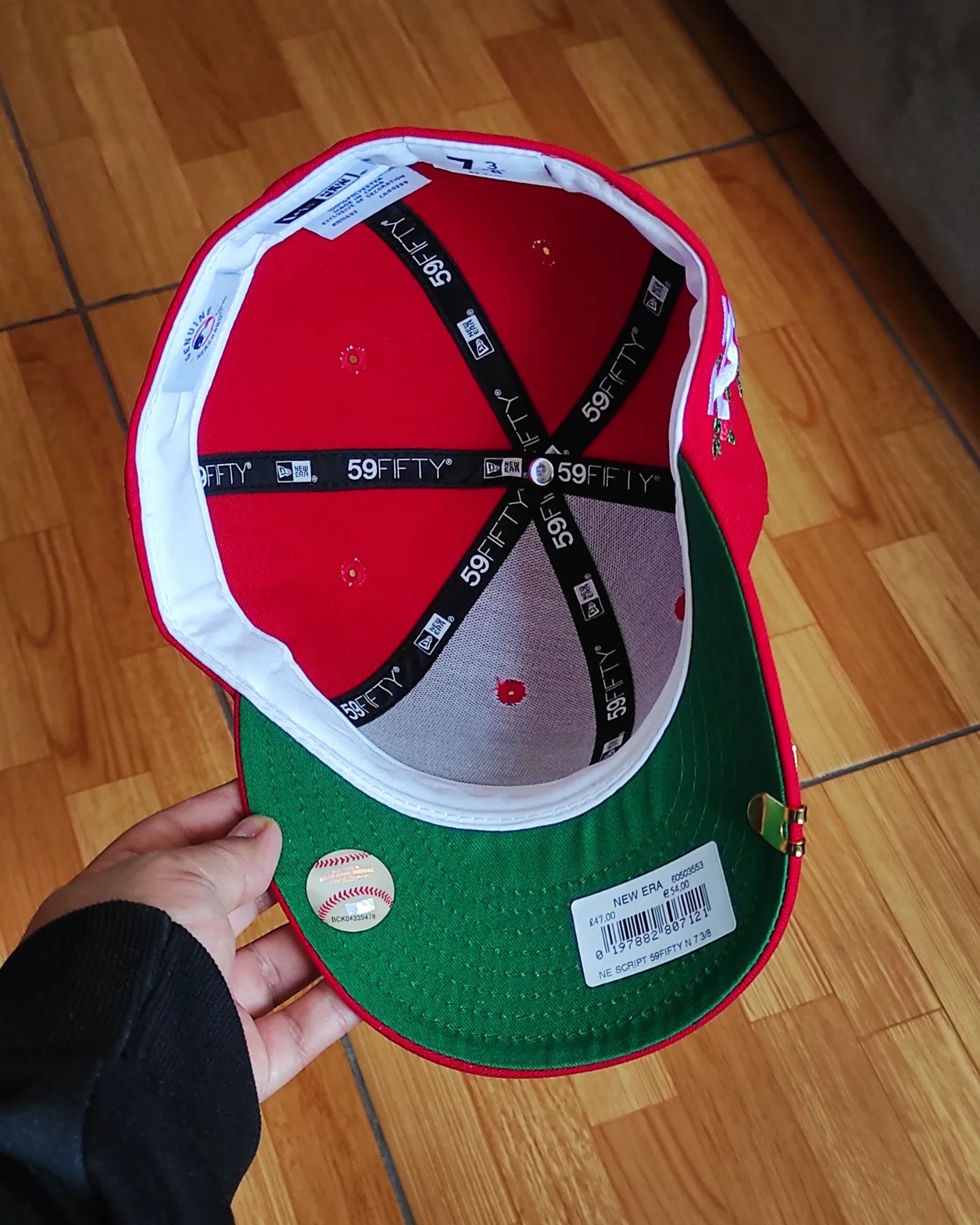 Gorra New Era Los Angeles Dodgers Script Flower roja 59 FIFTY AJUSTADA