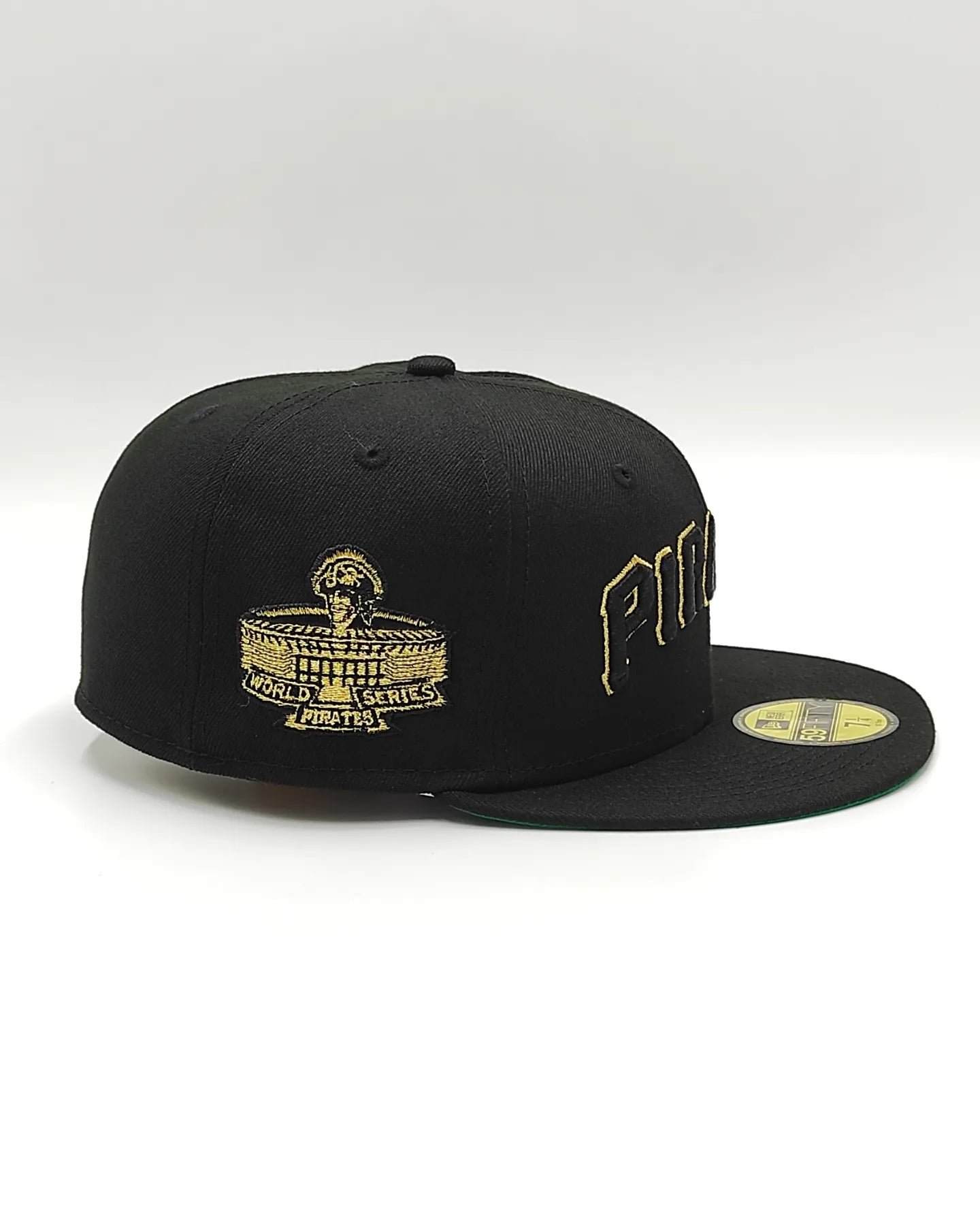 Gorra ajustada 59fifty New Era Pittsburgh Pirates serie mundial 1971 edición retro negro oro