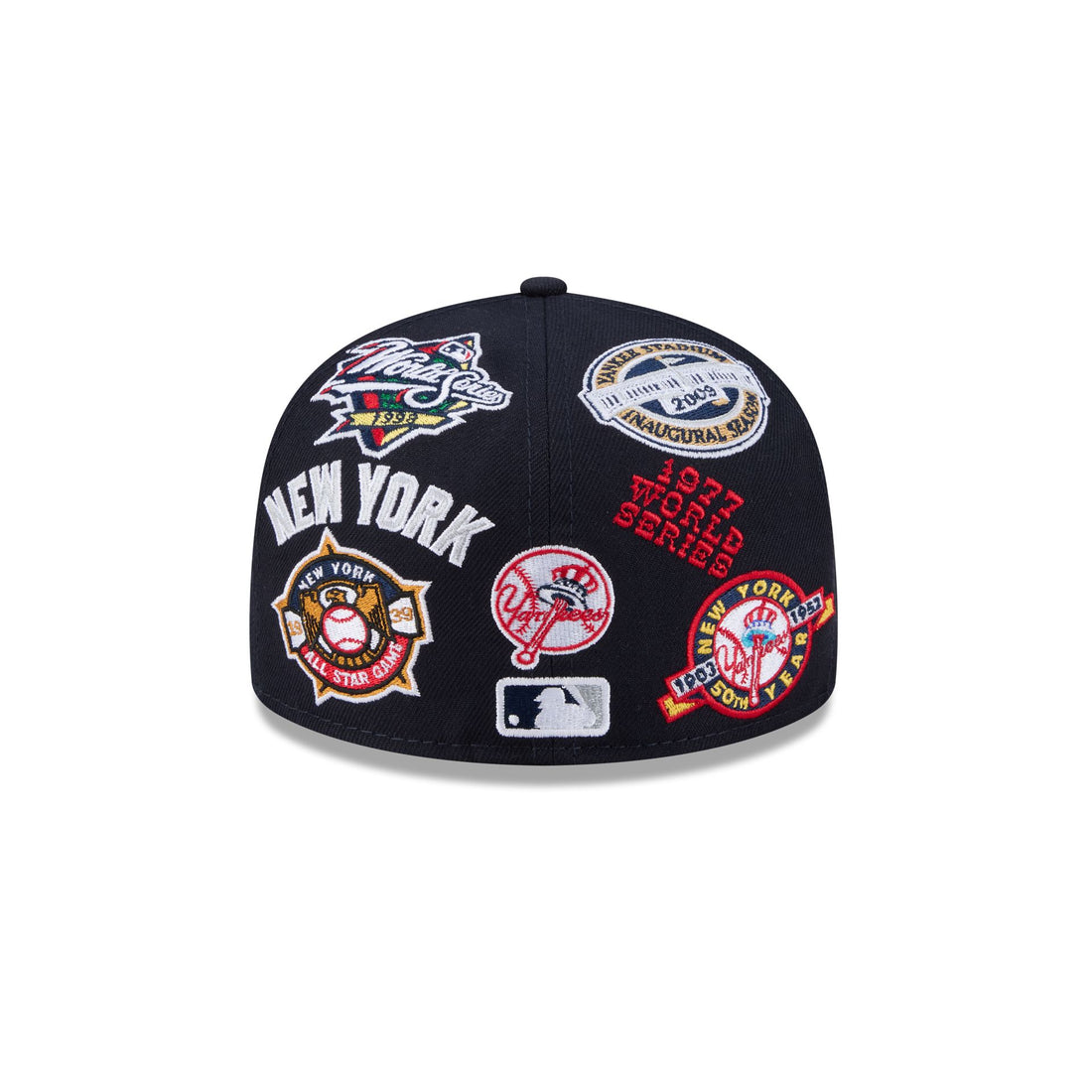 Gorra New Era Ajustada 59FIFTY Azul Marino New York Yankees Logo Estampado Parte Inferior Gris