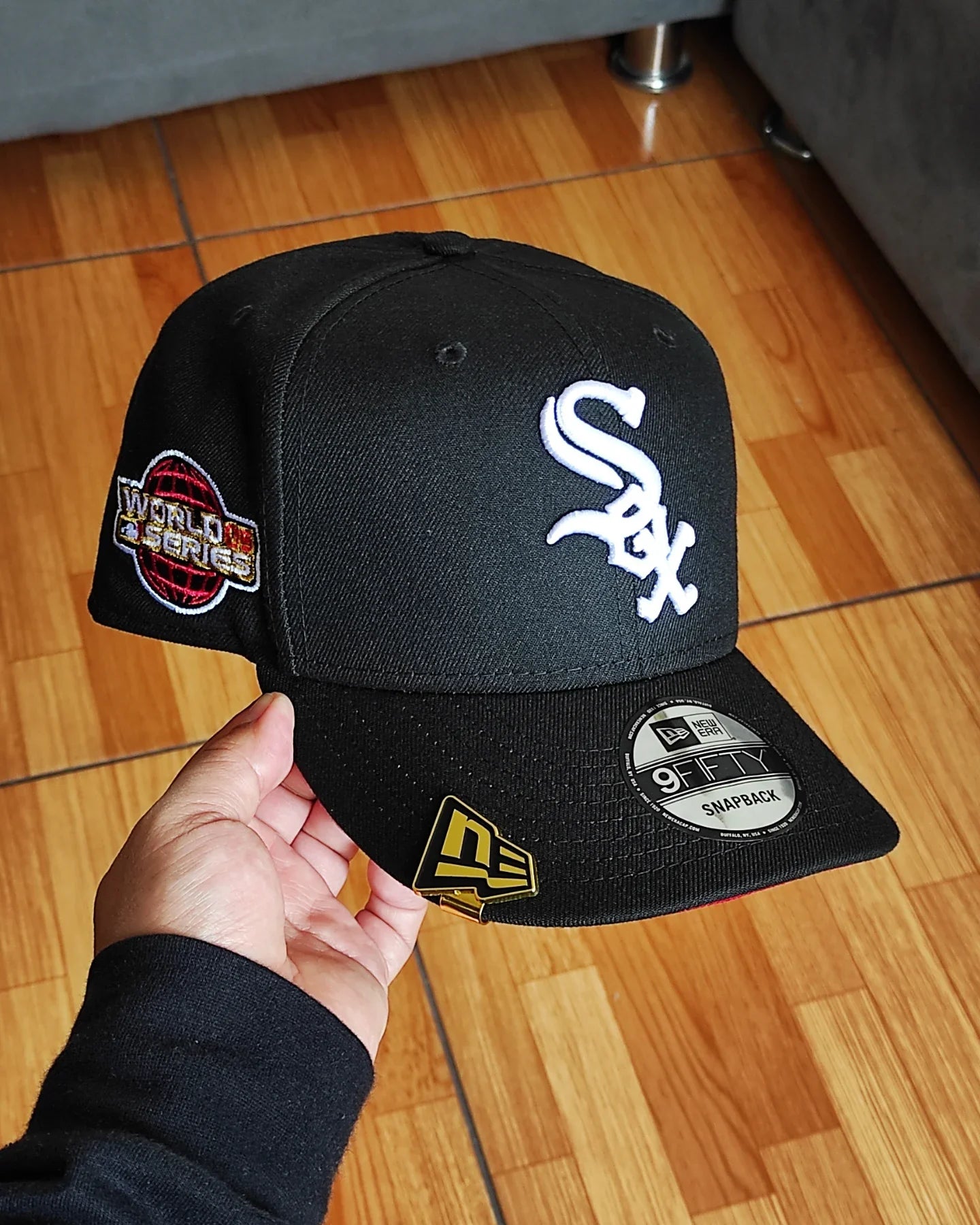 Gorra New Era Chicago White Sox World Series negra y roja 9FIFTY Snapback