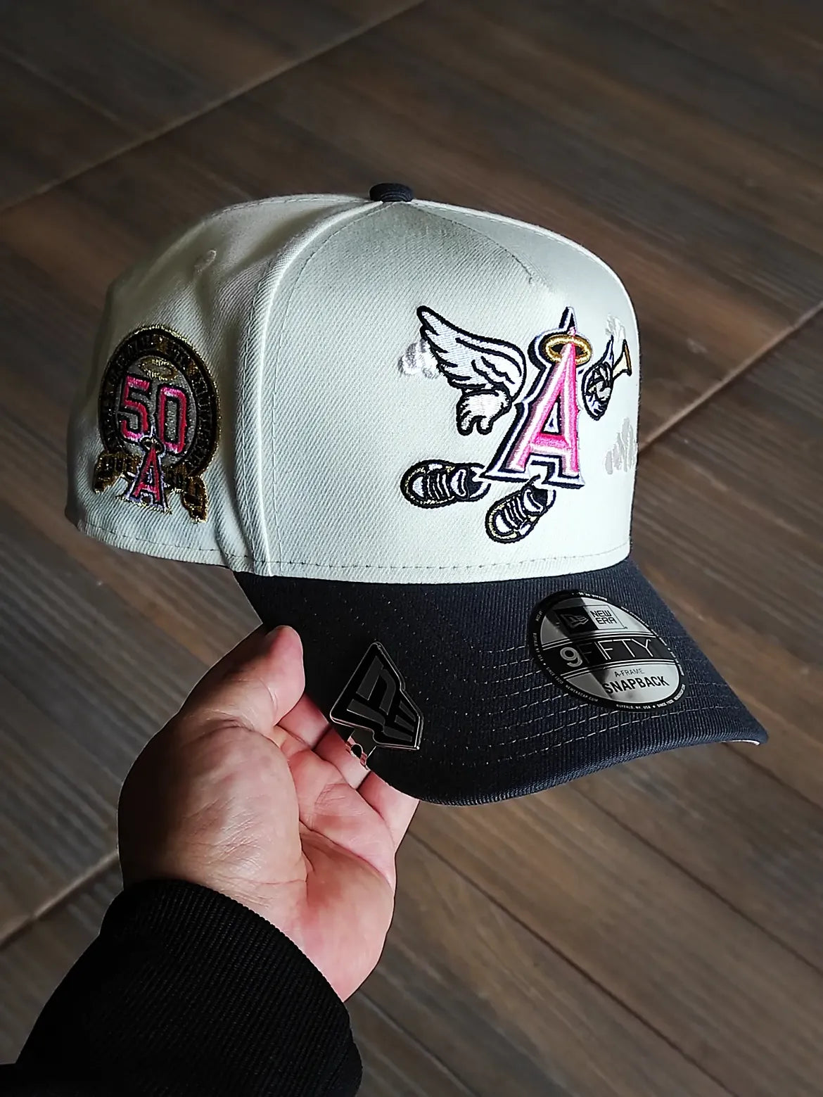 New Era Anaheim Angels 50th Anniversary Clouds Black Prime Edition 9Fifty aframe Hat