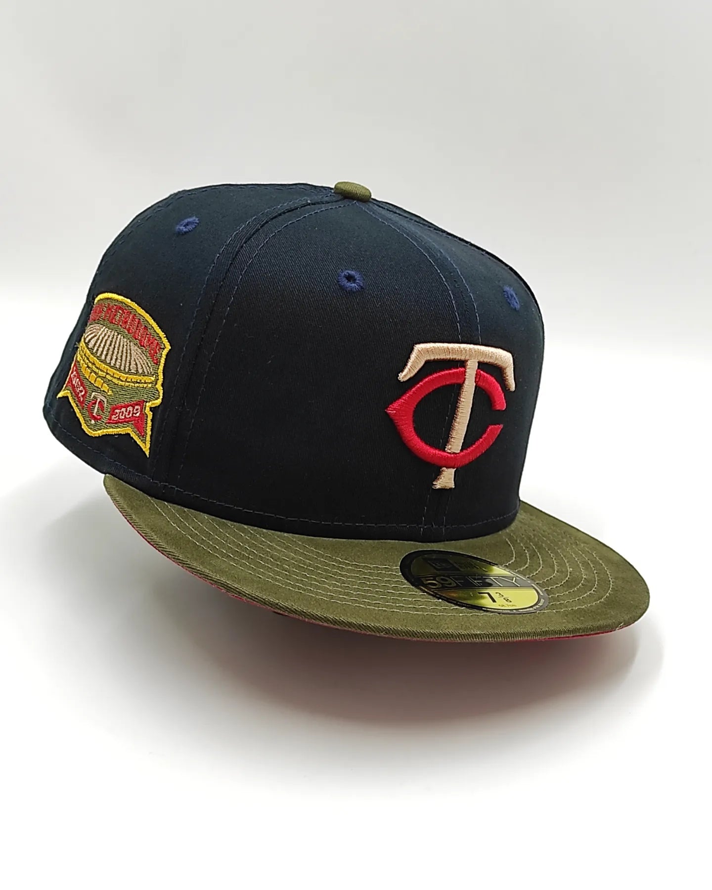 Gorra New Era 59fifty Minnesota Twins con parche de aniversario tonos otoñales - azul marino, oliva