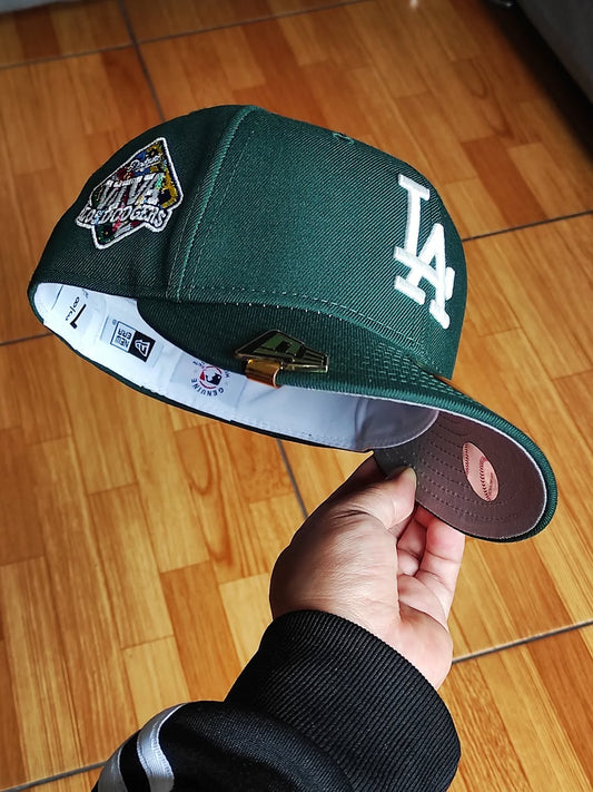 Gorra ajustada 59fifty New Era Los Angeles Dodgers verde oscuro viva