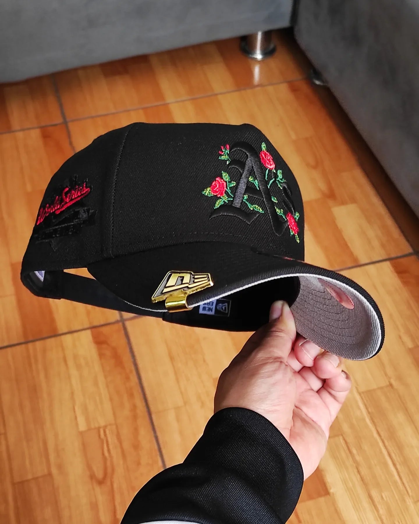 Gorra ajustable New Era Oakland Athletics World Series 1989 Black Roses 9Forty A Frame