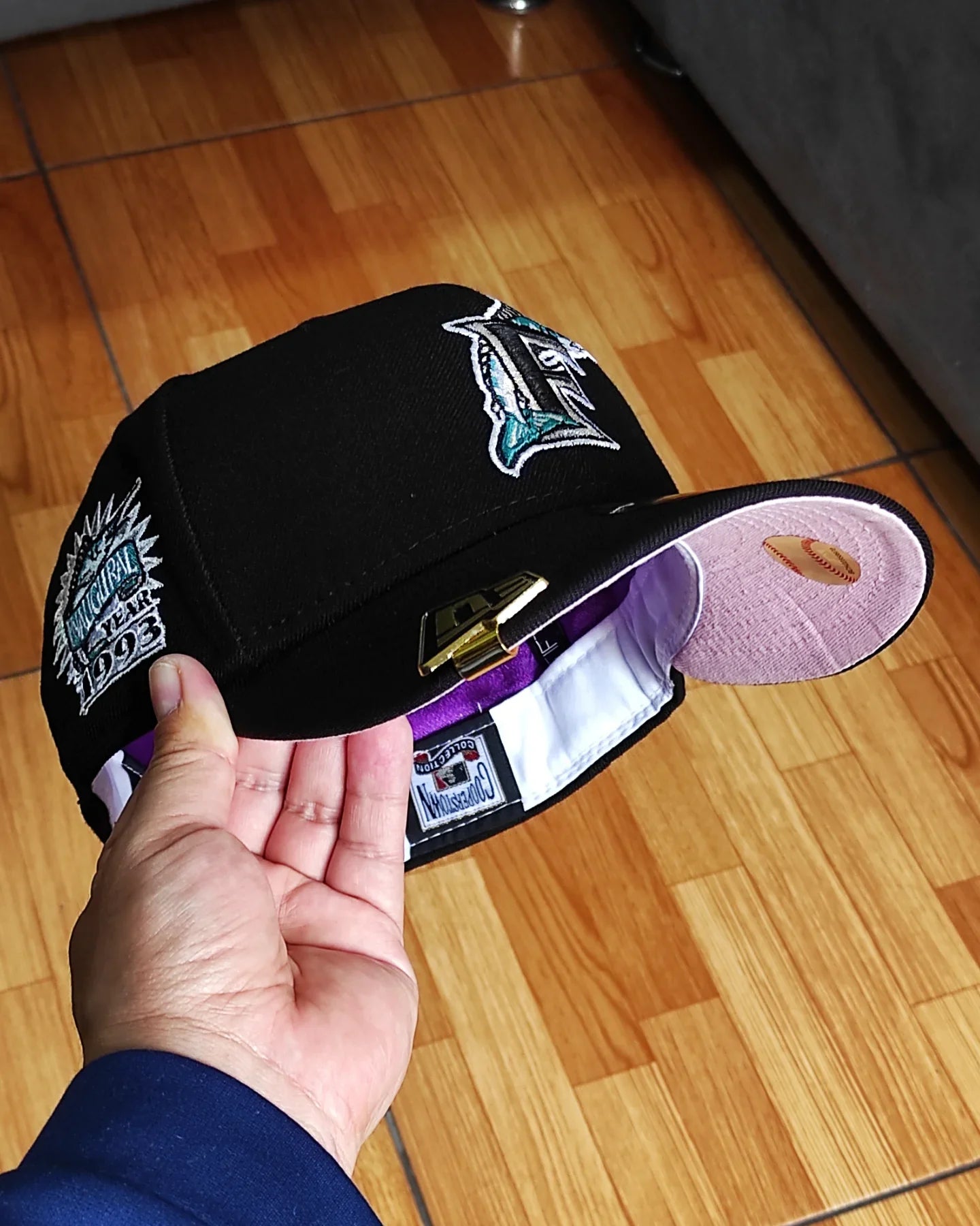 New Era Silky uv Florida Marlins temporada inaugural 59 Fifty negro
