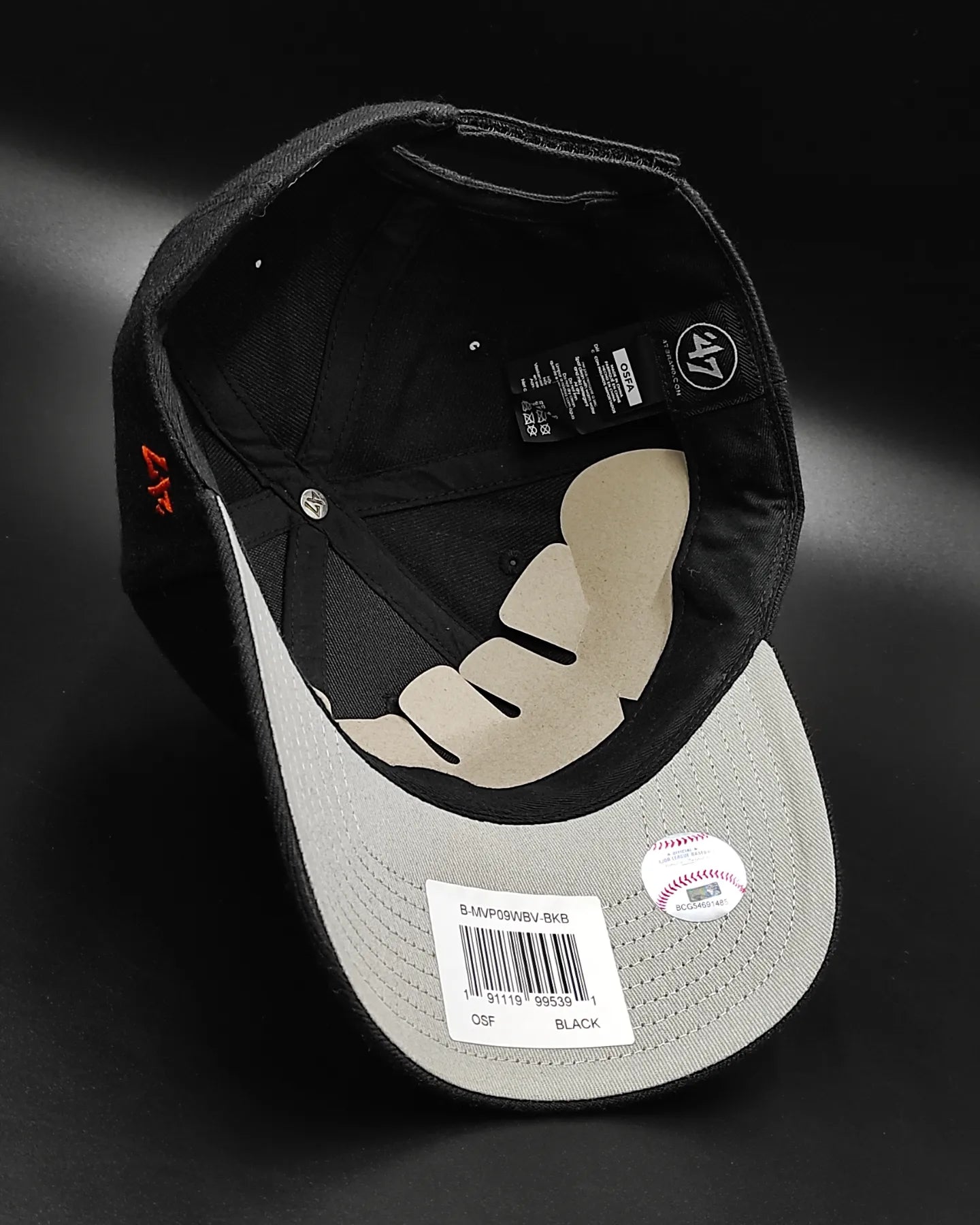 Gorra clásica con tira ajustable negra y naranja de los Detroit Tigers de 47Brand