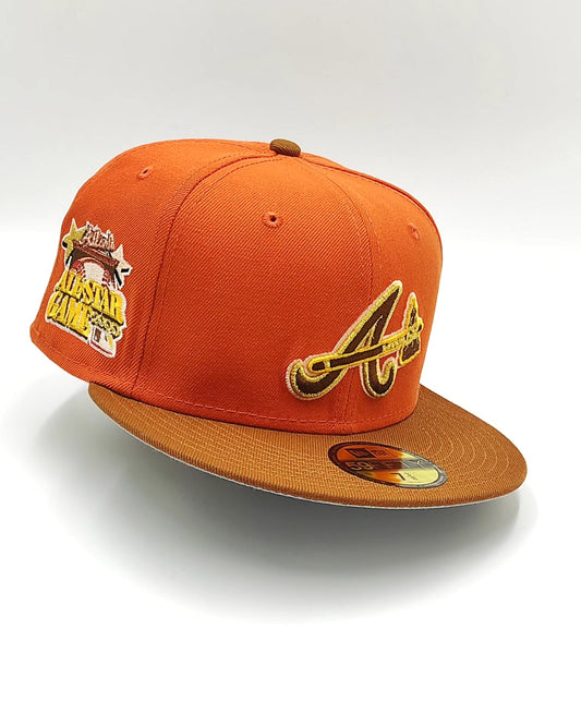 Gorra ajustada 59fifty New Era Atlanta Braves All Star Game 2000 Golden Rust Two Tone Edition
