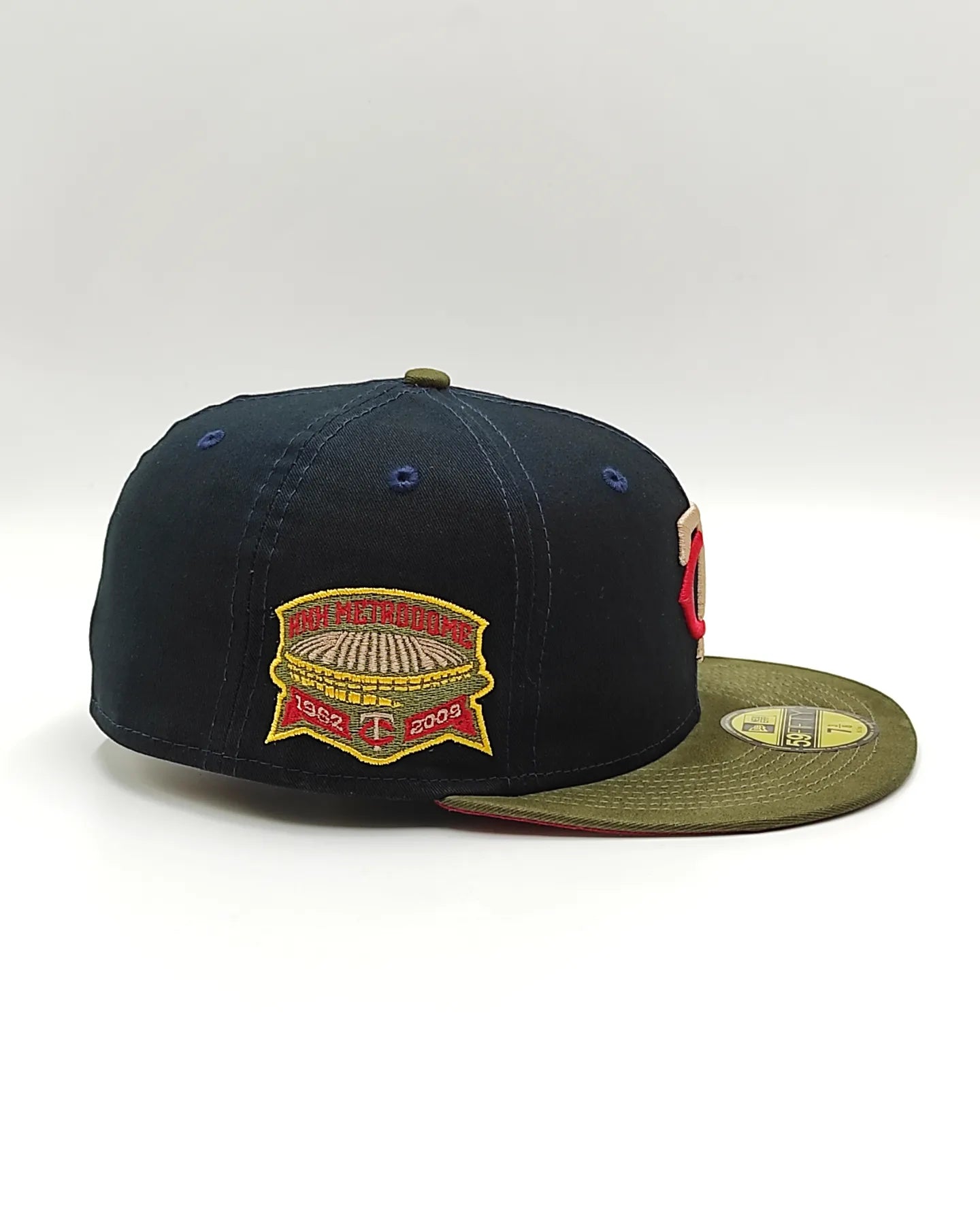 Gorra New Era 59fifty Minnesota Twins con parche de aniversario tonos otoñales - azul marino, oliva