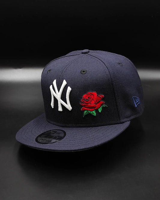 New Era New York Yankees 27 veces campeones mundiales colección rose🌹navy 9fifty Snapback - brilla en la oscuridad 🔦
