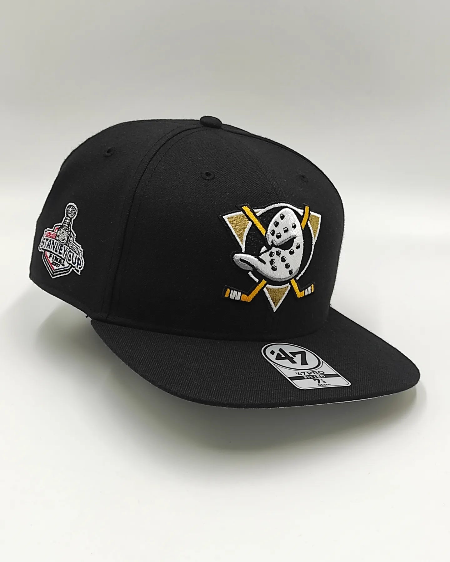 Gorra ajustada 47pro vintage negra 47brand Anaheim Ducks campeones Stanley Cup 2007
